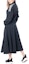 Sizing Y-3 Navy Blue Embroidered Zip-Up Long Sleeve Mid-Length Dress IL2066