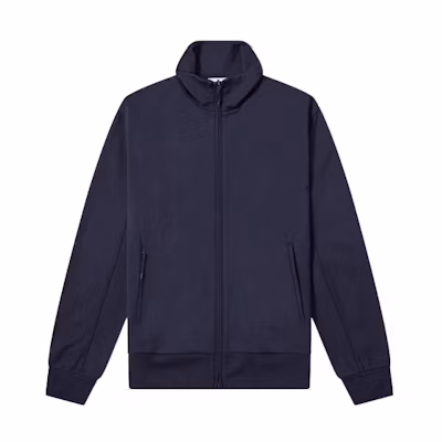 Y-3 Navy Blue Stand Collar Long Sleeve Zip Jacket FN3377