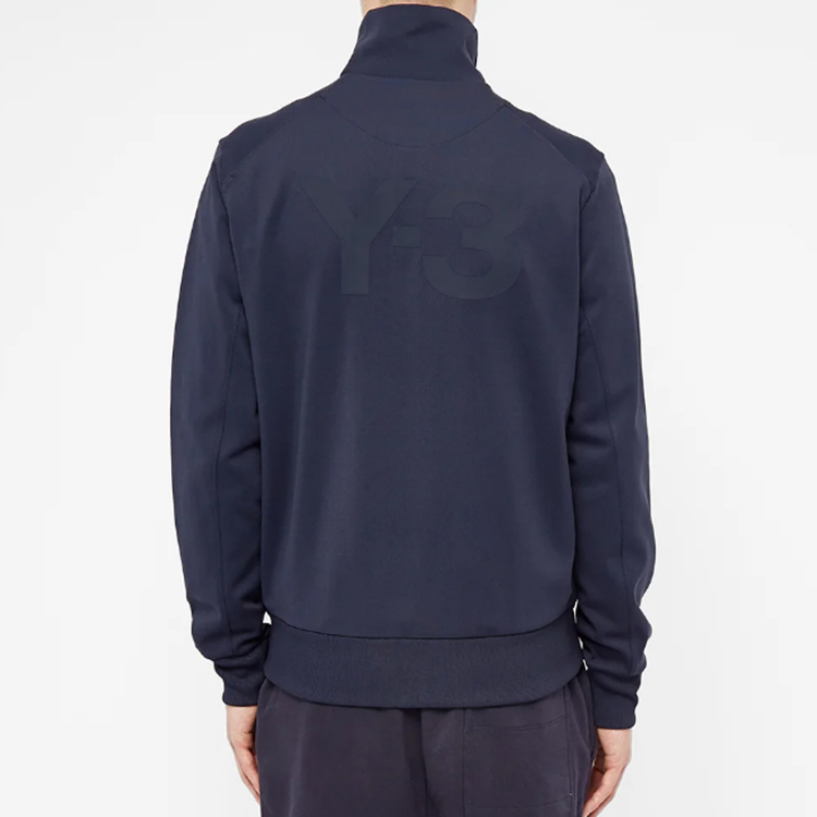 Purchase Y-3 Navy Blue Stand Collar Long Sleeve Zip Jacket FN3377