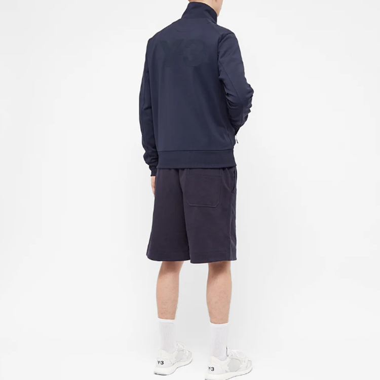Details for Y-3 Navy Blue Stand Collar Long Sleeve Zip Jacket FN3377
