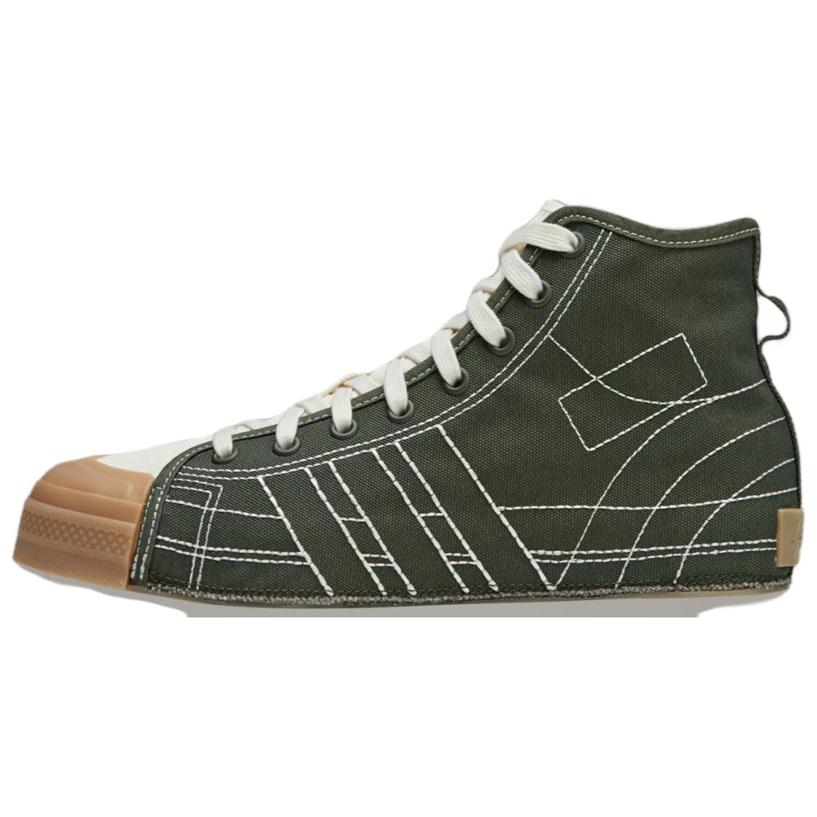 Y-3 Nizza Hi Green White Canvas High-Top Shoes Casual Style JH8919