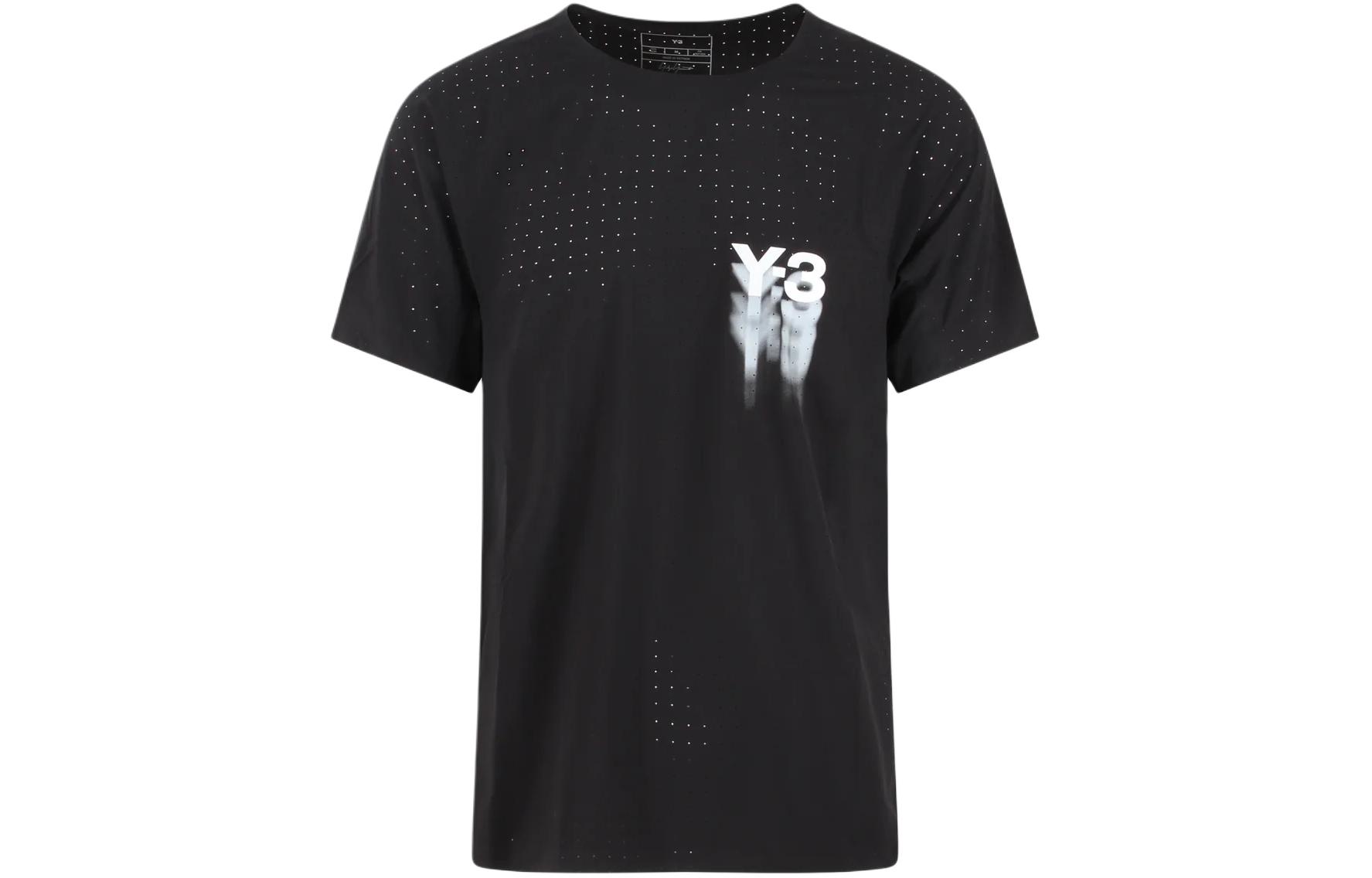 Y-3 Numeric Graphic Black Crewneck Slim Fit T-Shirt IN8743