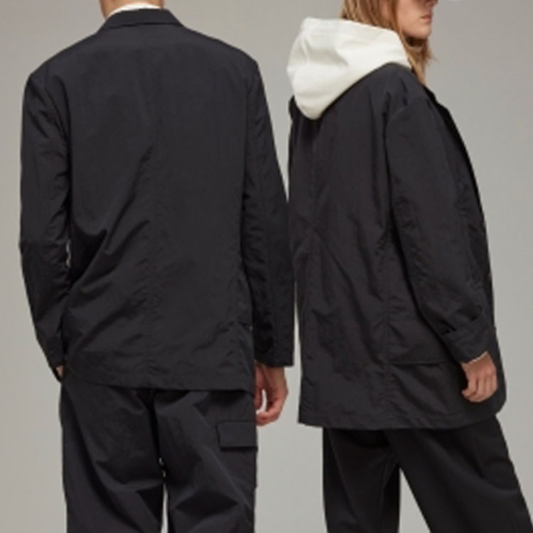 Shop Y-3 Nylon Crinkle Suit Jacket Unisex Black H63047