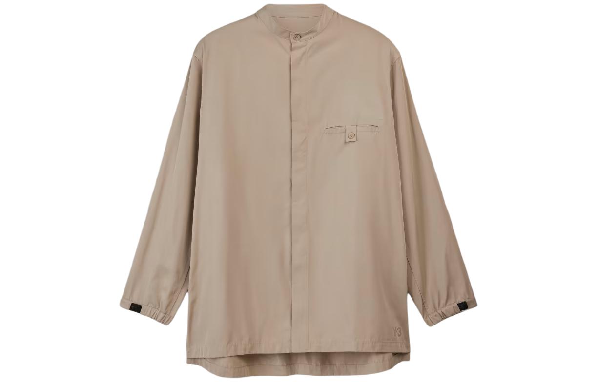 Order Sobrecamisa Beige de Nylon Twill Y-3 Cuello Semi-Alto Chaqueta Suelta. IV8022