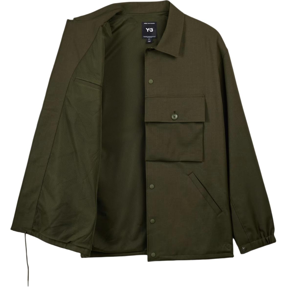Y-3 Olive Green Single-Breasted Loose-Fit Long-Sleeve Jacket JE3416