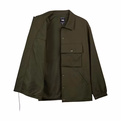 Y-3 Olive Green Single-Breasted Loose-Fit Long-Sleeve Jacket JE3416