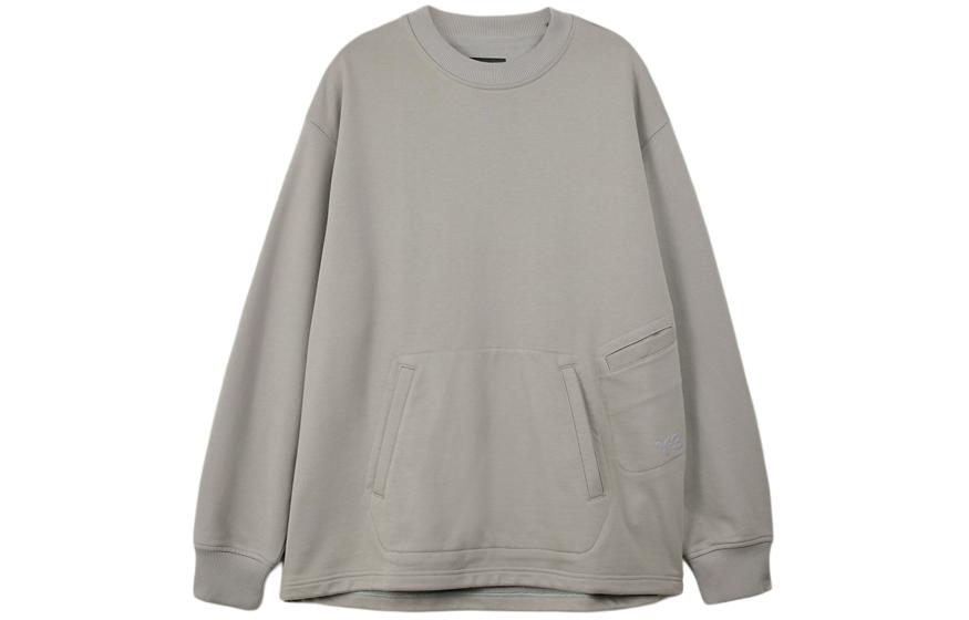 Y-3 Oversized Crewneck Drop Shoulder Long Sleeve Sweatshirt Unisex Grey IV5626