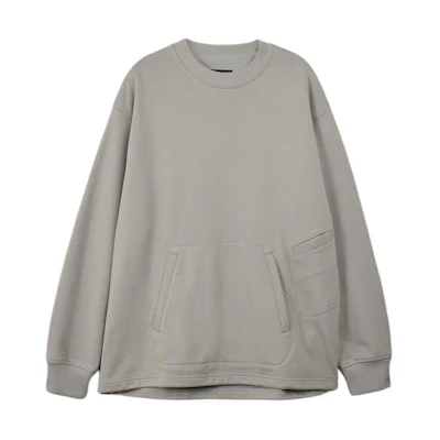 Y-3 Oversized Crewneck Drop Shoulder Long Sleeve Sweatshirt Unisex Grey IV5626