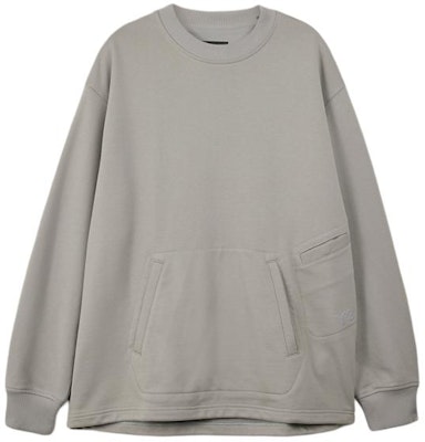 Y-3 オーバーサイズ クルーネック ドロップショルダー 長袖スウェット ユニセックス グレー IV5626 Order Y-3 オーバーサイズ クルーネック ドロップショルダー 長袖スウェット ユニセックス グレー IV5626