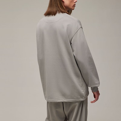 Y-3 オーバーサイズ クルーネック ドロップショルダー 長袖スウェット ユニセックス グレー IV5626 Shop Y-3 オーバーサイズ クルーネック ドロップショルダー 長袖スウェット ユニセックス グレー IV5626