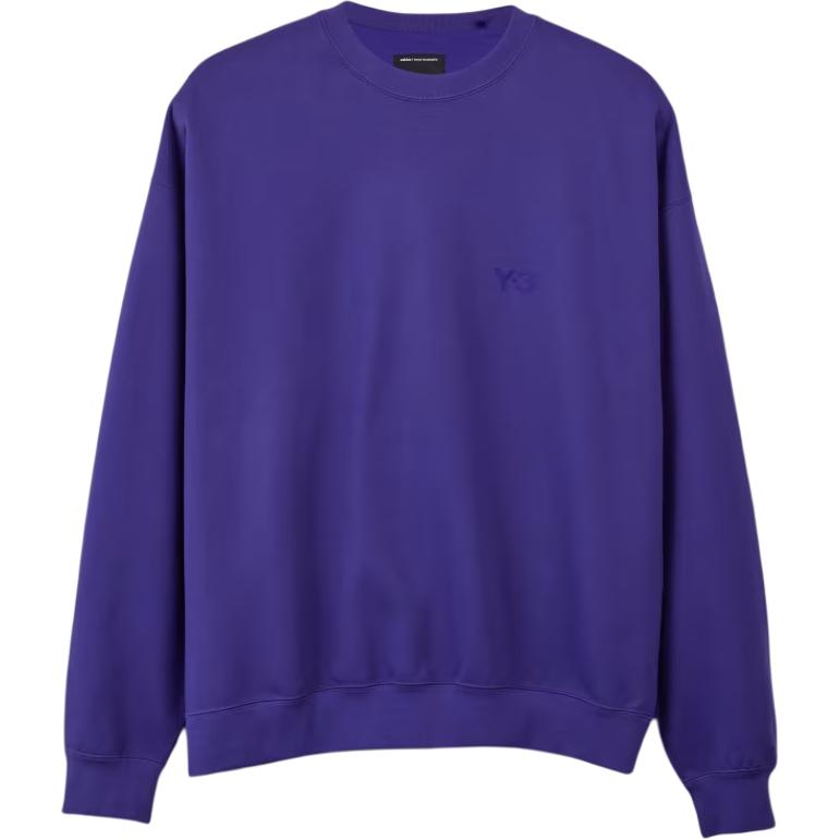 Y-3 Oversized Crewneck Sweatshirt Long Sleeve Unisex Collegiate Purple. JD9801