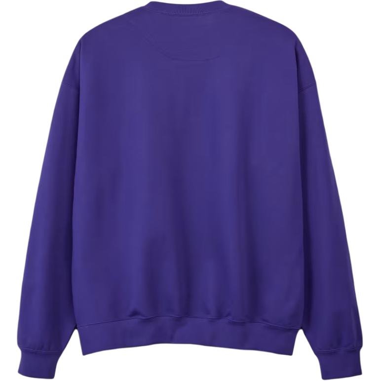 Lookbook Y-3 寬鬆圓領長袖男女款運動衫 學院紫色款式。 JD9801