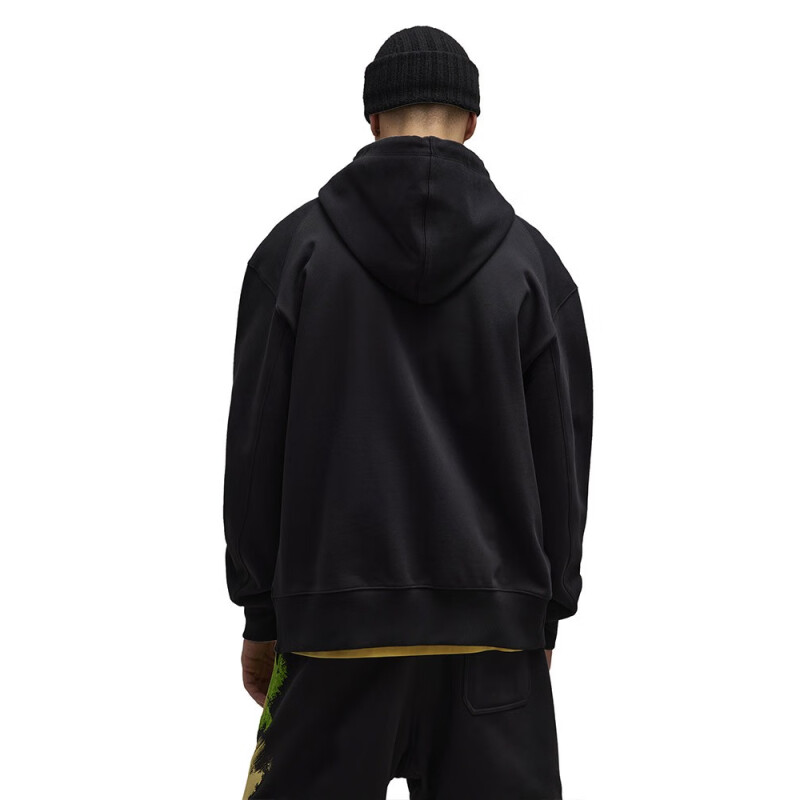Shop Y-3 Hoodie Oversized Hitam dengan Motif Graffiti Brushstroke IP5580