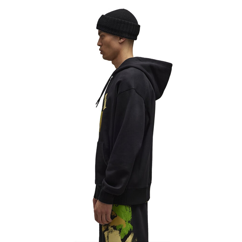 Purchase Y-3 Hoodie Oversized Hitam dengan Motif Graffiti Brushstroke IP5580