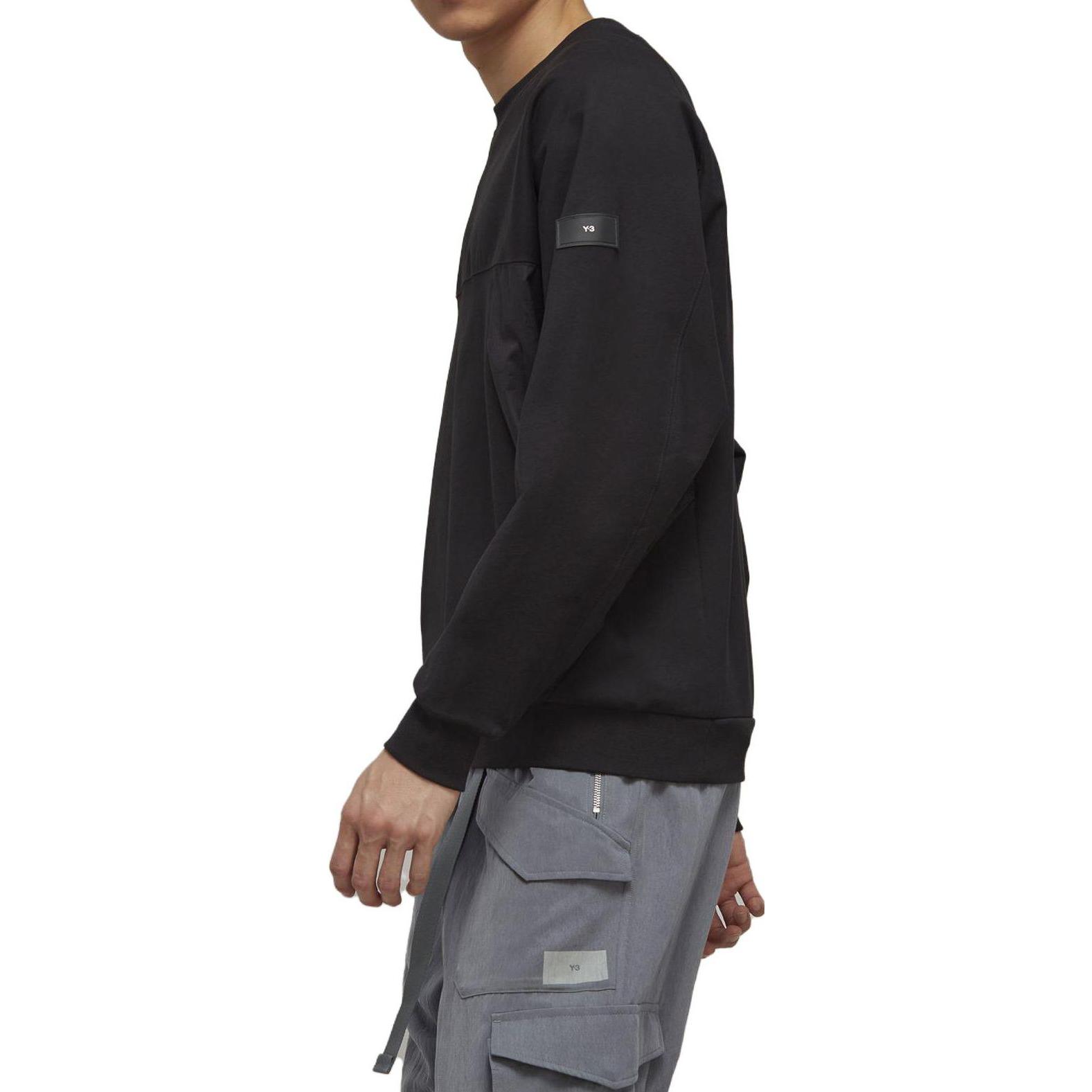 Purchase Y-3 拼接圆领卫衣 男女款 - 黑色 H63029