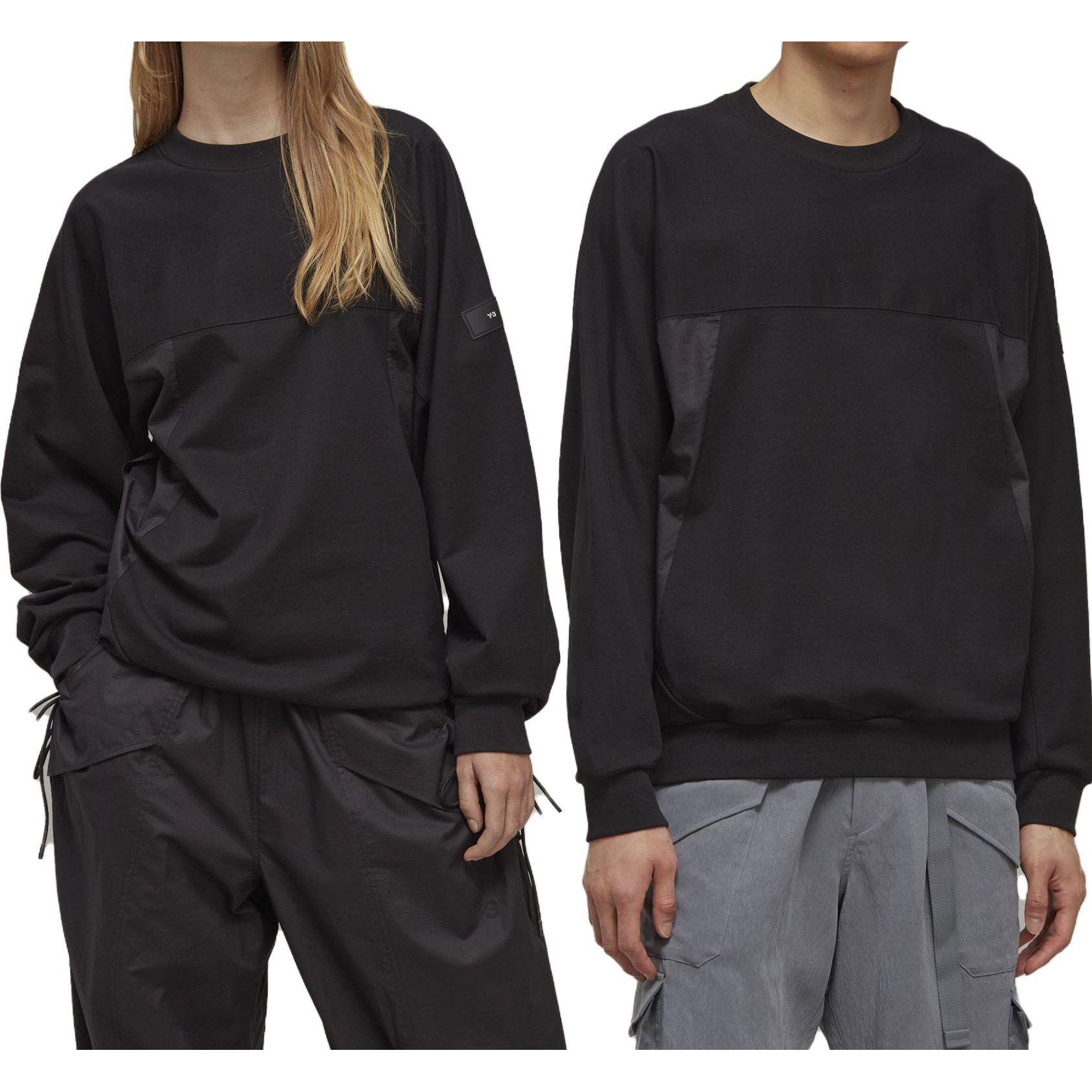 Details for Y-3 拼接圆领卫衣 男女款 - 黑色 H63029