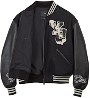 Y-3 Patchwork Full-Zip Ribbed Collar Letterman Jacket Unisex Black. IQ2133 Y-3 Patchwork Full-Zip Ribbed Collar Letterman Jacket Unisex Black. IQ2133