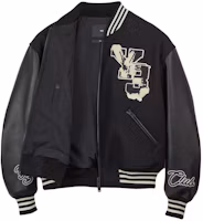 Order Y-3 拼接全拉鍊羅紋領棒球外套 男女 黑色. IQ2133