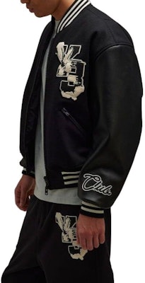 Y-3 Patchwork Full-Zip Ribbed Collar Letterman Jacket Unisex Black. IQ2133 Purchase Y-3 Patchwork Full-Zip Ribbed Collar Letterman Jacket Unisex Black. IQ2133