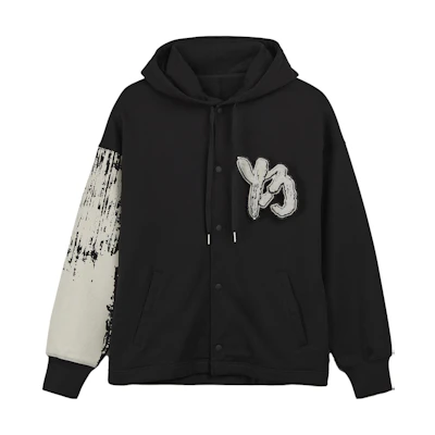Y-3 Patterned Print Colorblock Hoodie Unisex Black. H44810