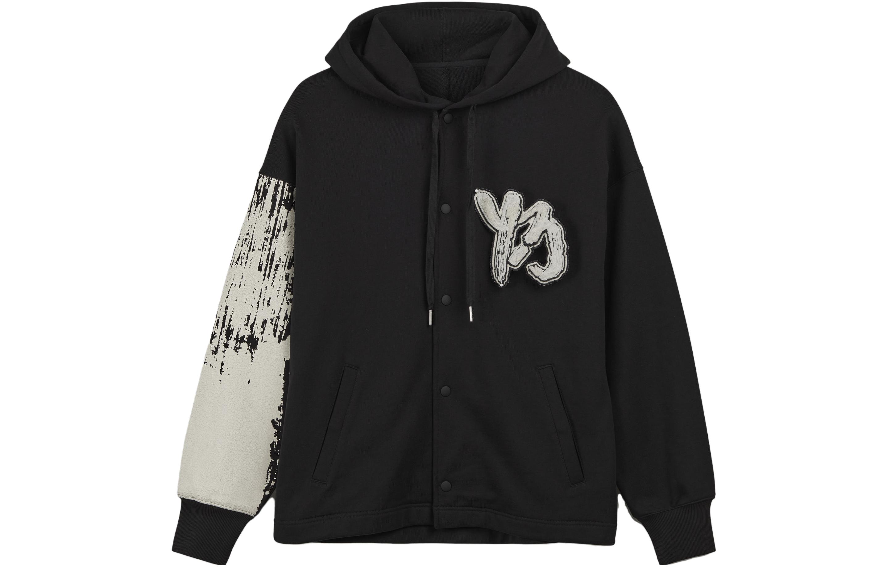 Y-3 Patterned Print Colorblock Hoodie Unisex Black. H44810 圖 2