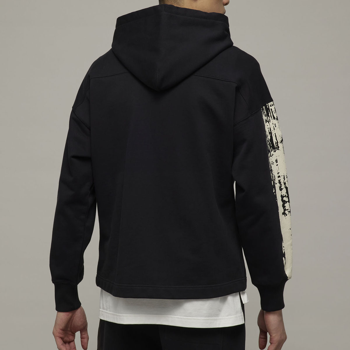Y-3 Patterned Print Colorblock Hoodie Unisex Black. H44810 圖 5