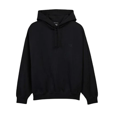 Y-3 Plain Drawstring Long Sleeve Hoodie Black. IW0078