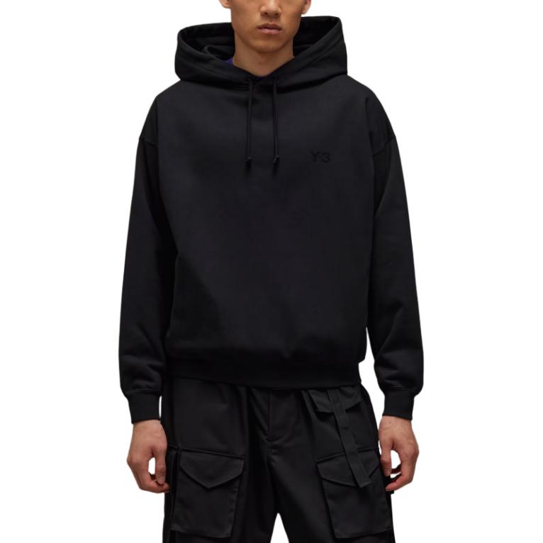 Purchase Y-3 Plain Drawstring Long Sleeve Hoodie  Black. IW0078