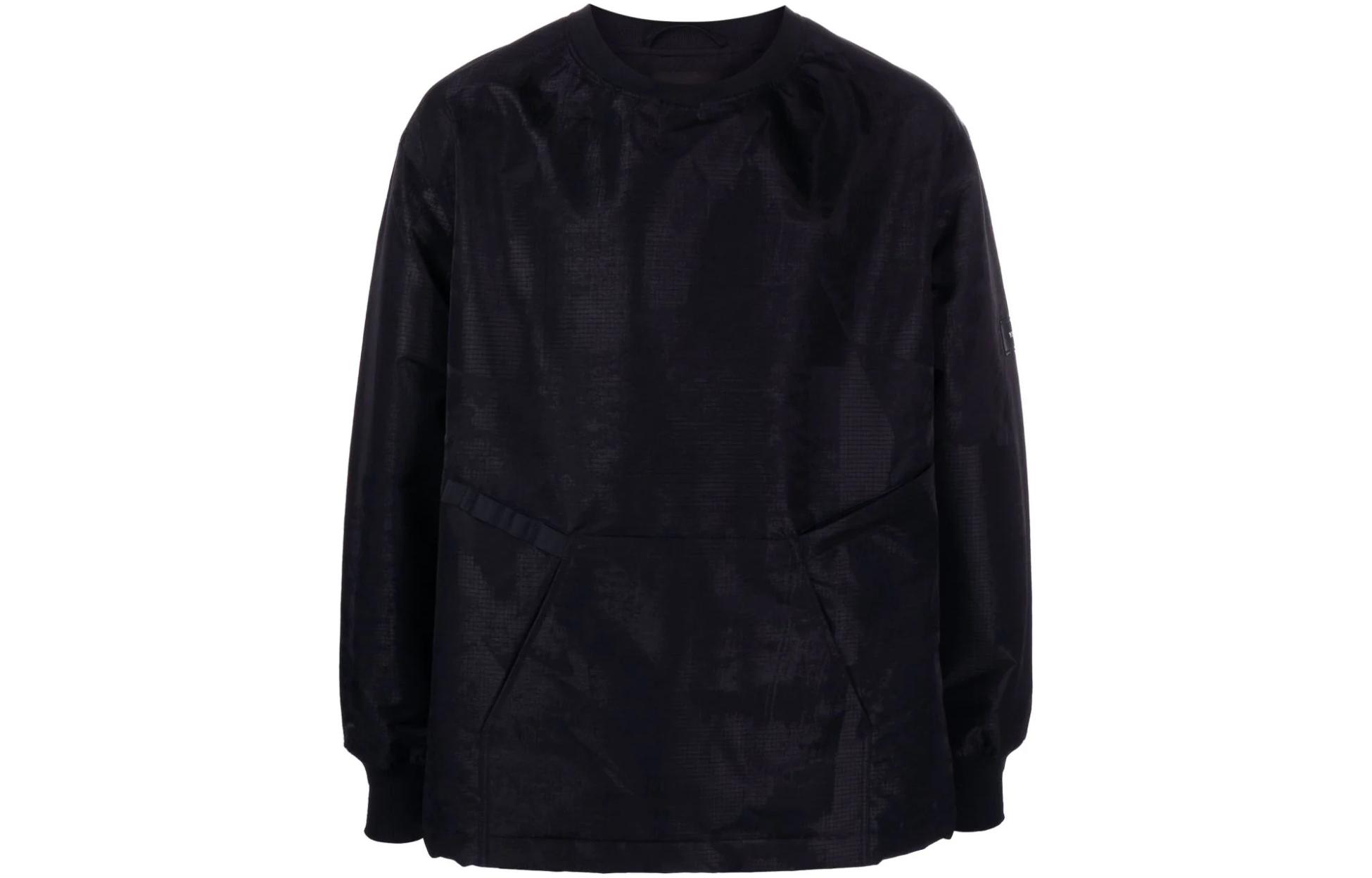 Y-3 Plain Long-Sleeve Sweatshirt with Pocket Accent Black IP7922