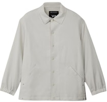 Y-3 Plain White Button-Up Long-Sleeve Jacket for Men JF6698 Y-3 Plain White Button-Up Long-Sleeve Jacket for Men JF6698