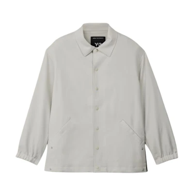 Y-3 Plain White Button-Up Long-Sleeve Jacket for Men JF6698