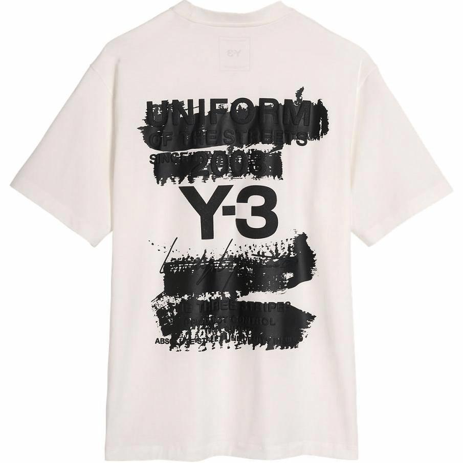 Order Y-3 Printed Loose Fit Unisex Crew Neck Short Sleeve T-Shirt JM7815