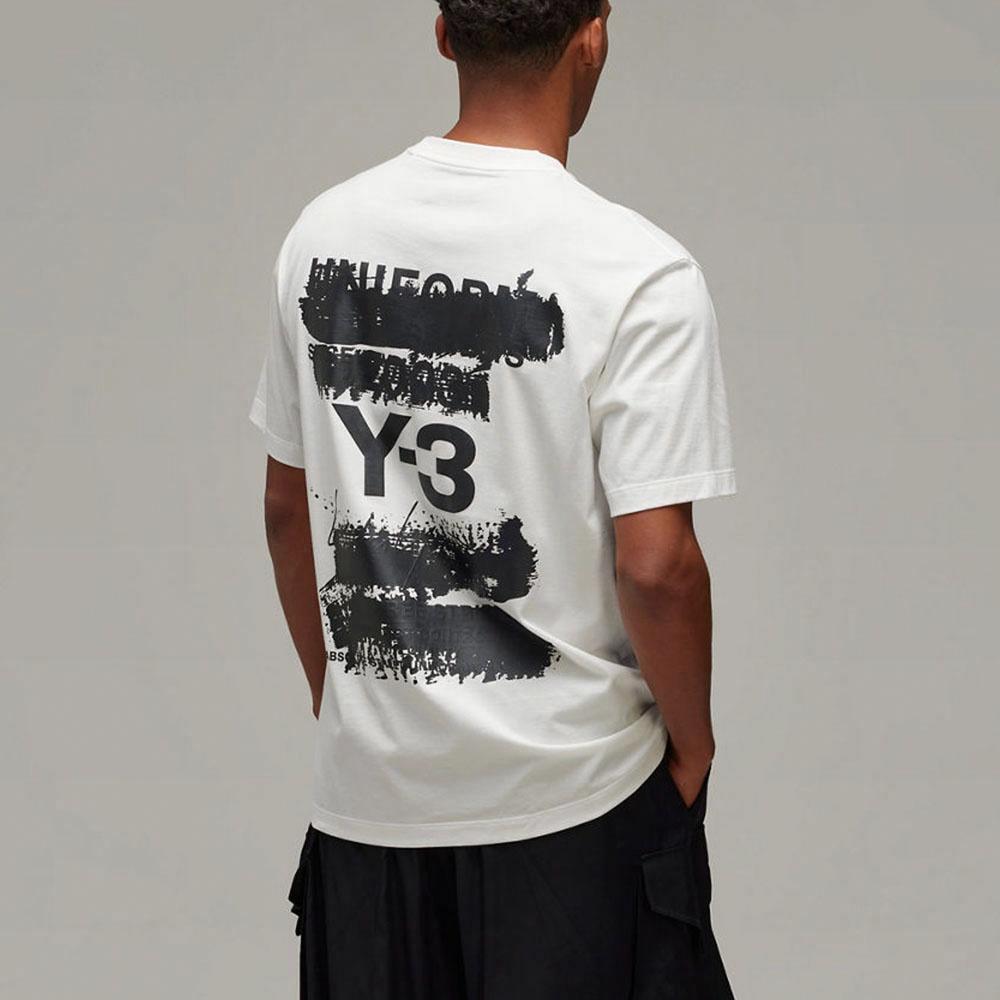 Sizing Y-3 Printed Loose Fit Unisex Crew Neck Short Sleeve T-Shirt JM7815