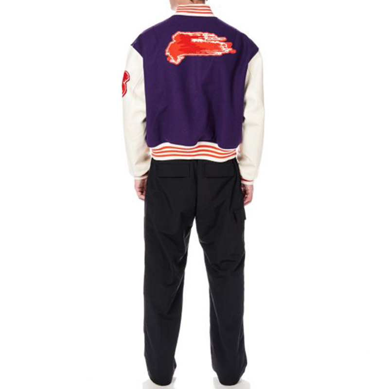 Y-3 Purple and White Colorblock Embroidered Zip Baseball Jacket Unisex. IA3106 圖 5