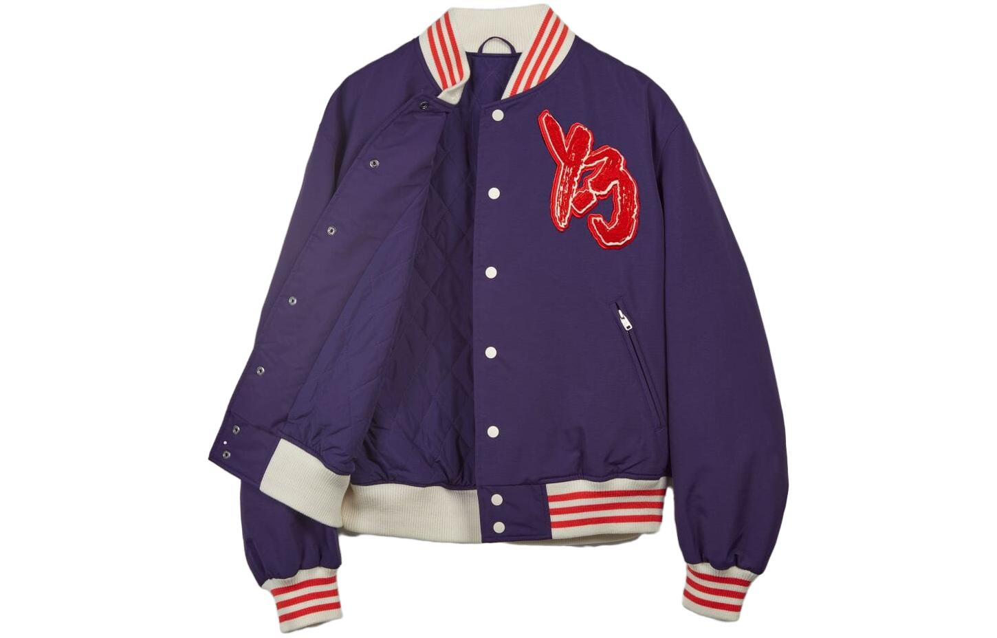 Y-3 Purple Logo Patch Casual Jacket Unisex IA3108
