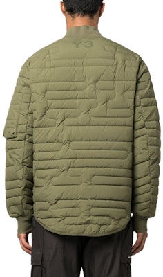 Chaqueta Bomber Verde Oliva Acolchada Y-3 de Manga Larga con Cierre. HT4478 Shop Chaqueta Bomber Verde Oliva Acolchada Y-3 de Manga Larga con Cierre. HT4478