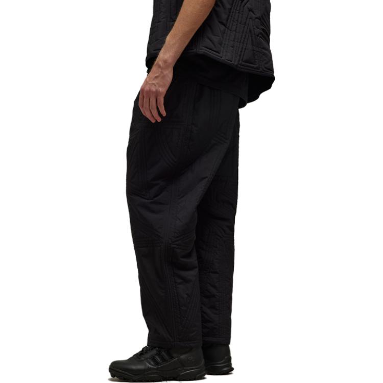 Shop Y-3 キルティングパンツ ユニセックス ルーズフィット カジュアル無地トラウザーズ IL2056