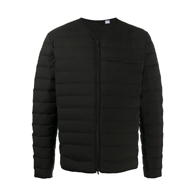 Y-3 Quilted Zipper Jacket with Logo Chest Pocket for Men in Black GK4580