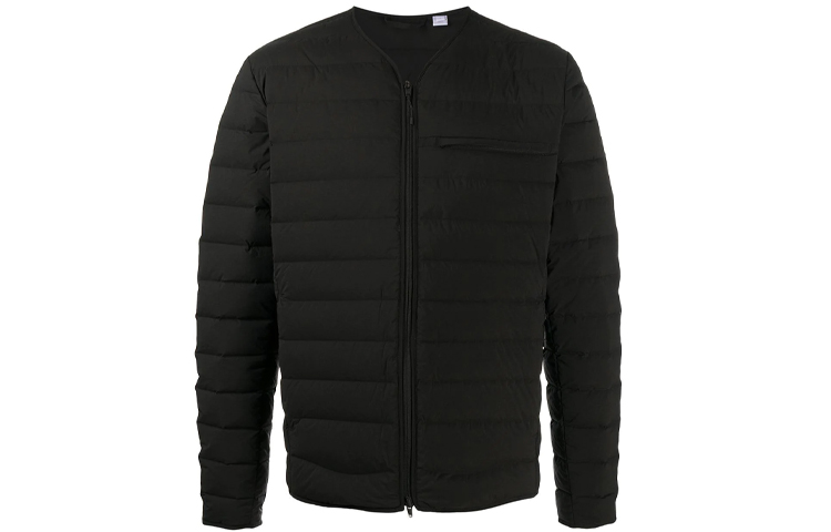 Order Y-3 Quilted Zipper Jacket with Logo Chest Pocket for Men in Black GK4580