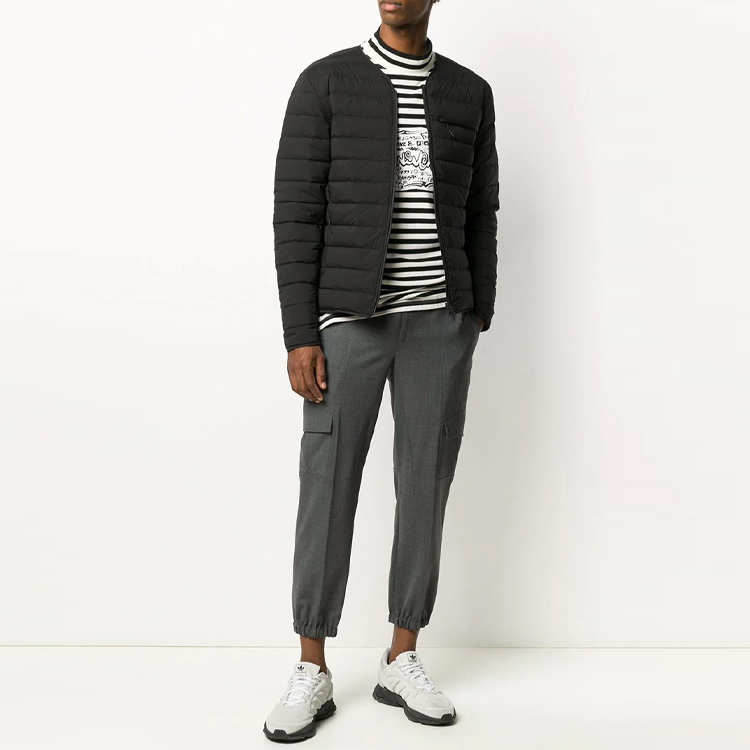 Lookbook Y-3 Quilted Zipper Jacket with Logo Chest Pocket for Men in Black GK4580