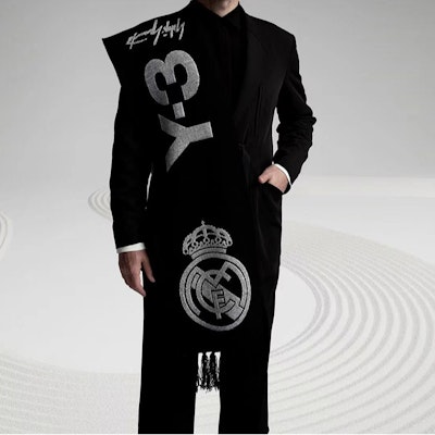 Y-3 Real Madrid Scarf with Side Lettering and Inner Stripes Unisex Couples款 HD3339 Details for Y-3 Real Madrid Scarf with Side Lettering and Inner Stripes Unisex Couples款 HD3339