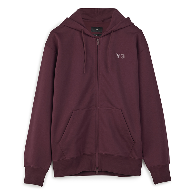 Y-3 Red Oversized Zip Hoodie for Men IV5619