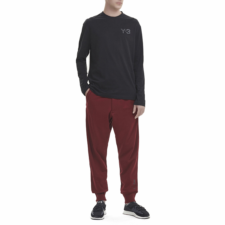 Shop Y-3 紅色純色男女休閒針織慢跑褲 DY7192