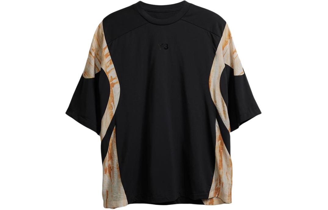 Y-3 Rust Dye Logo Colorblock Crewneck Short Sleeve Tee Multi-Color  Shirt IR6255