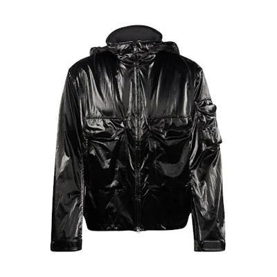Y-3 Shiny Black Hooded Jacket Black H45397