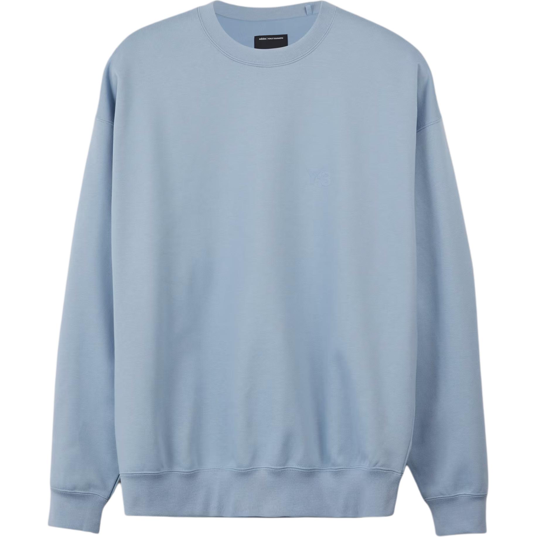 Y-3 Sky Blue Logo Print Crewneck Loose Fit Sweatshirt Unisex. JD9803