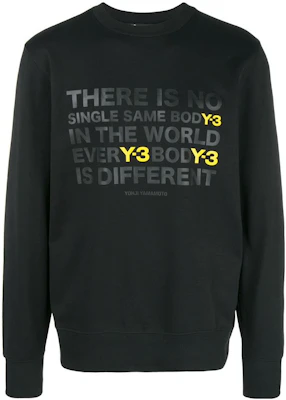 Y-3 Crewneck Slogan Print Sweatshirt Lengan Panjang Hitam DP0562 Buy Y-3 Crewneck Slogan Print Sweatshirt Lengan Panjang Hitam DP0562