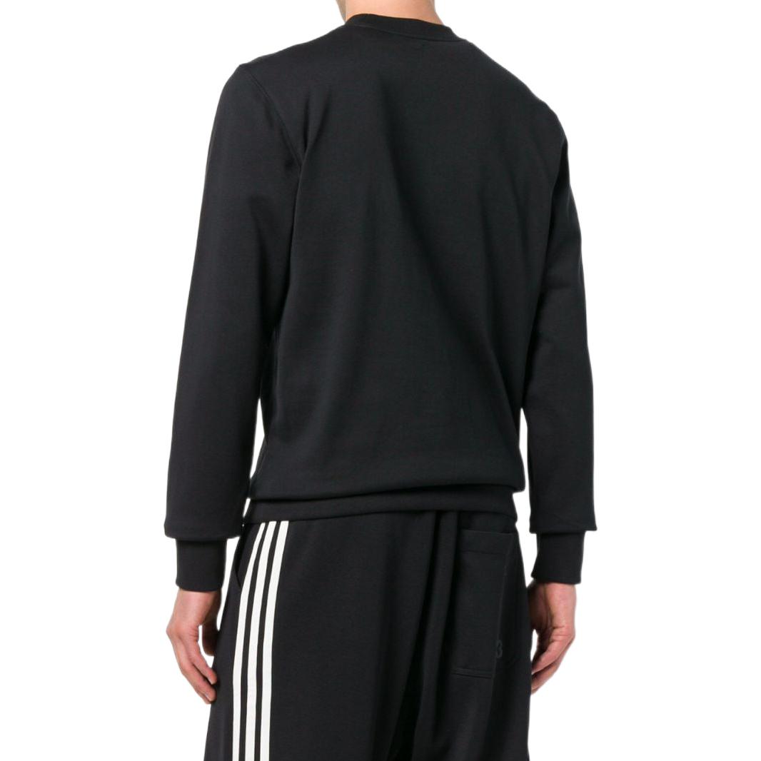 Shop Y-3 Crewneck Slogan Print Sweatshirt Lengan Panjang Hitam DP0562