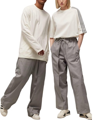 Y-3 Celana Kasual Unisex Abu-Abu dengan Kancing Snap. IV7733 Lookbook Y-3 Celana Kasual Unisex Abu-Abu dengan Kancing Snap. IV7733