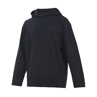 Y-3 Solid Black Hoodie with Logo Patch FN3379-58W
